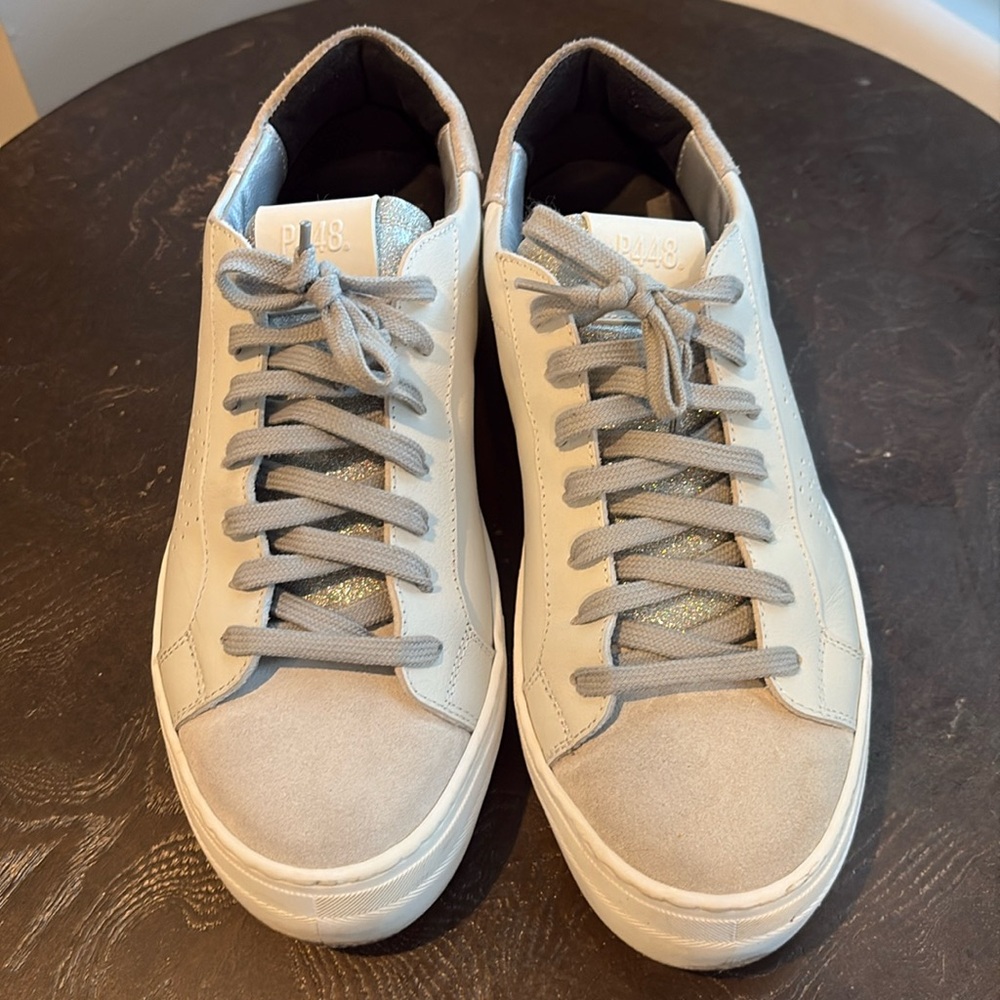 Size 40 - P448 Grey Sparkle/Glitter and White Tennis Shoe